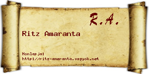 Ritz Amaranta névjegykártya